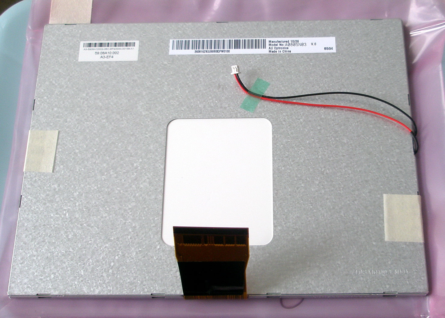 Original A080SN03 V0 AUO Screen 8.0" 800*600 A080SN03 V0 Display