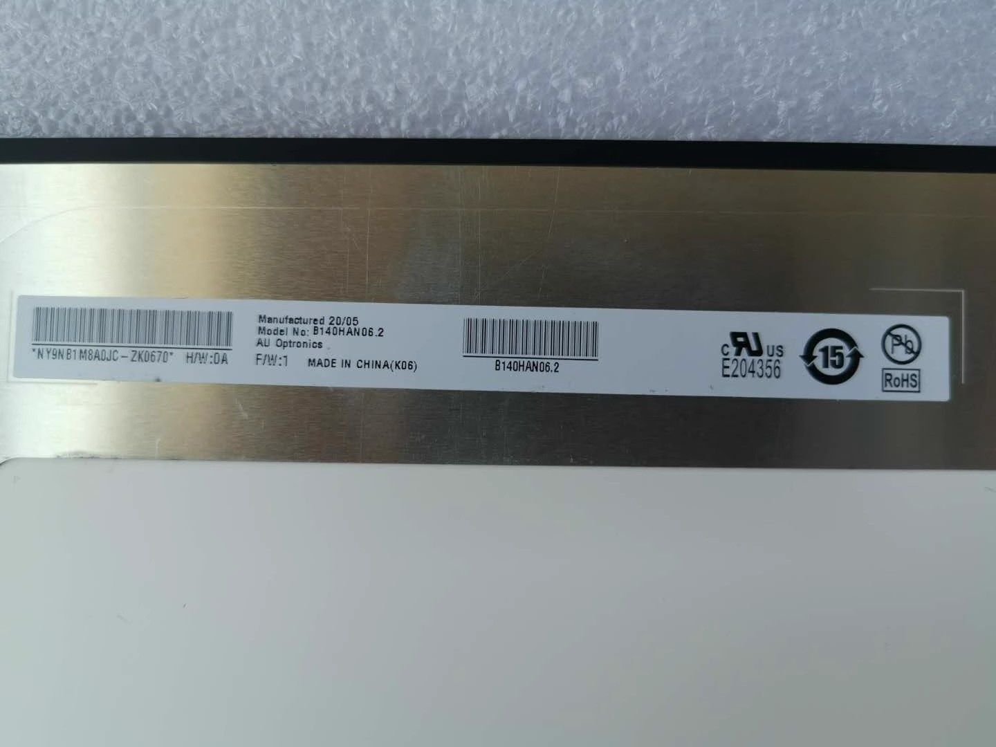 Original AUO 14-Inch B140HAN06.2 LCD Display 1920×1080 Industrial Screen