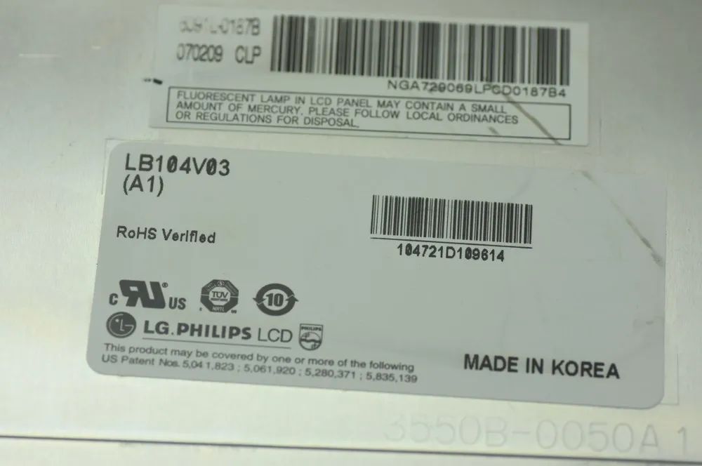 Original LB104V03-A1 LG Screen 10.4" 640×480 LB104V03-A1 Display