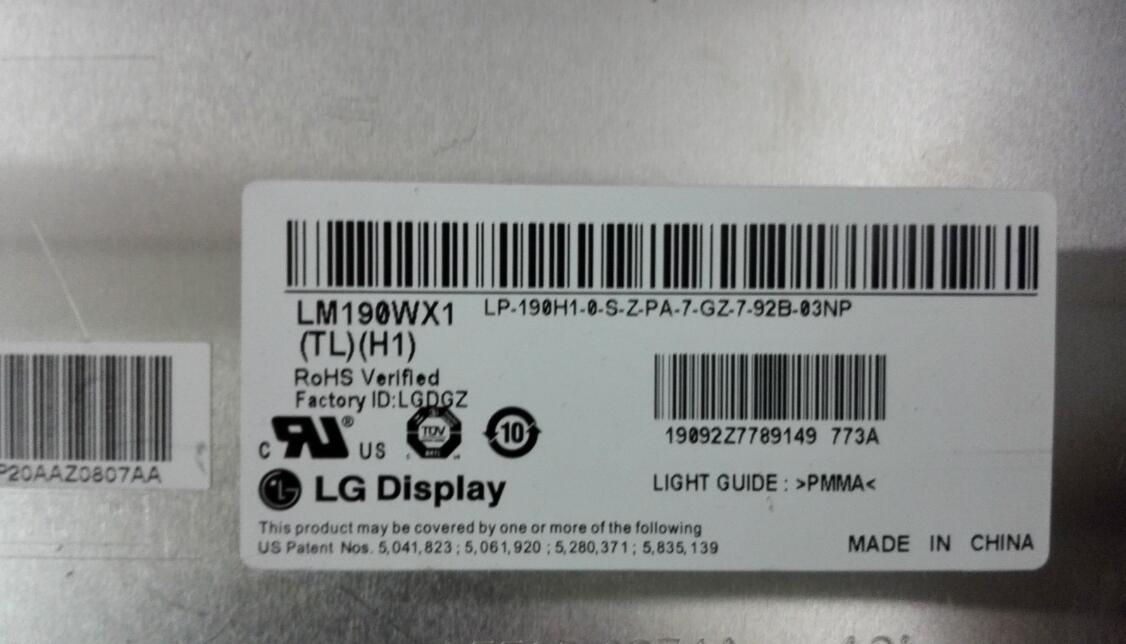 Original LM190WX-TLH1 LG Screen 19.0" 1440*900 LM190WX-TLH1 Display
