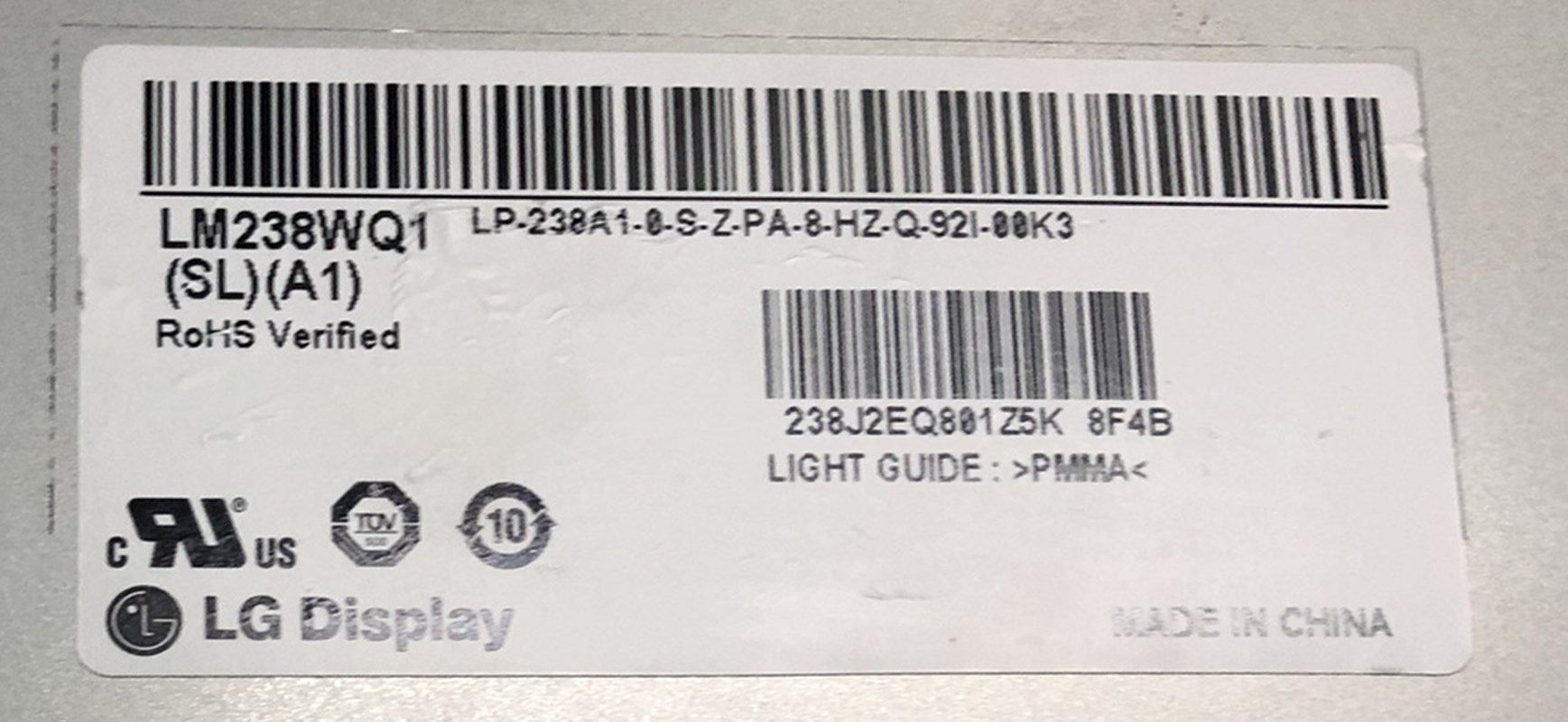 Original LM238WQ1-SLA1 LG Screen 23.8" 2560*1440 LM238WQ1-SLA1 Display