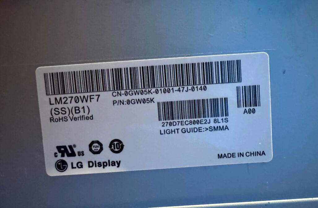 Original LM270WF7-SSB1 LG Screen 27" 1920×1080 LM270WF7-SSB1 Display
