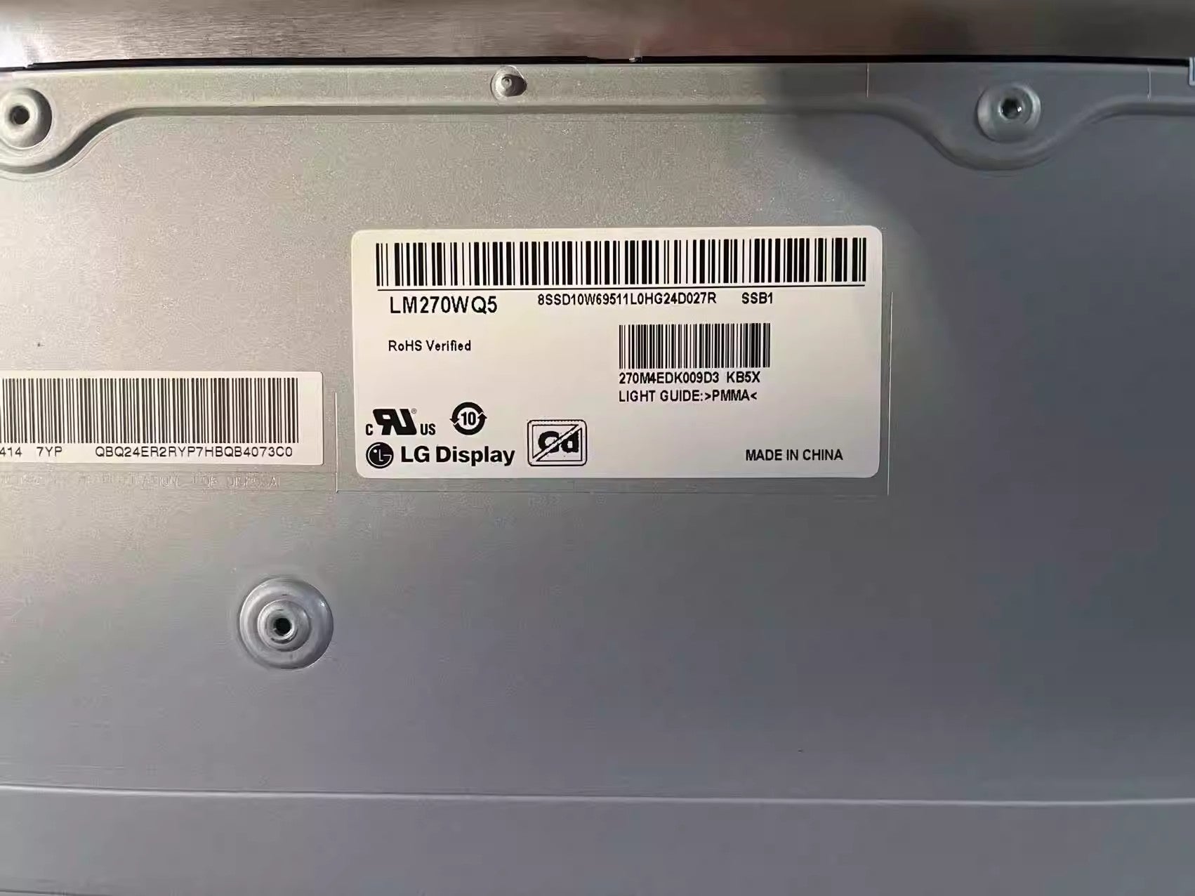 Original LM270WQ5-SSB1 LG Screen 27" 2560*1440 LM270WQ5-SSB1 Display