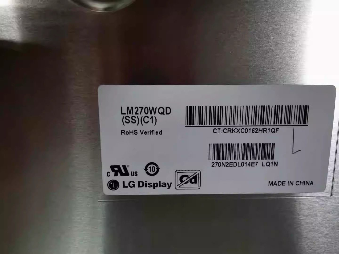 Original LM270WQD-SSC1 LG Screen 27" 2560*1440 LM270WQD-SSC1 Display