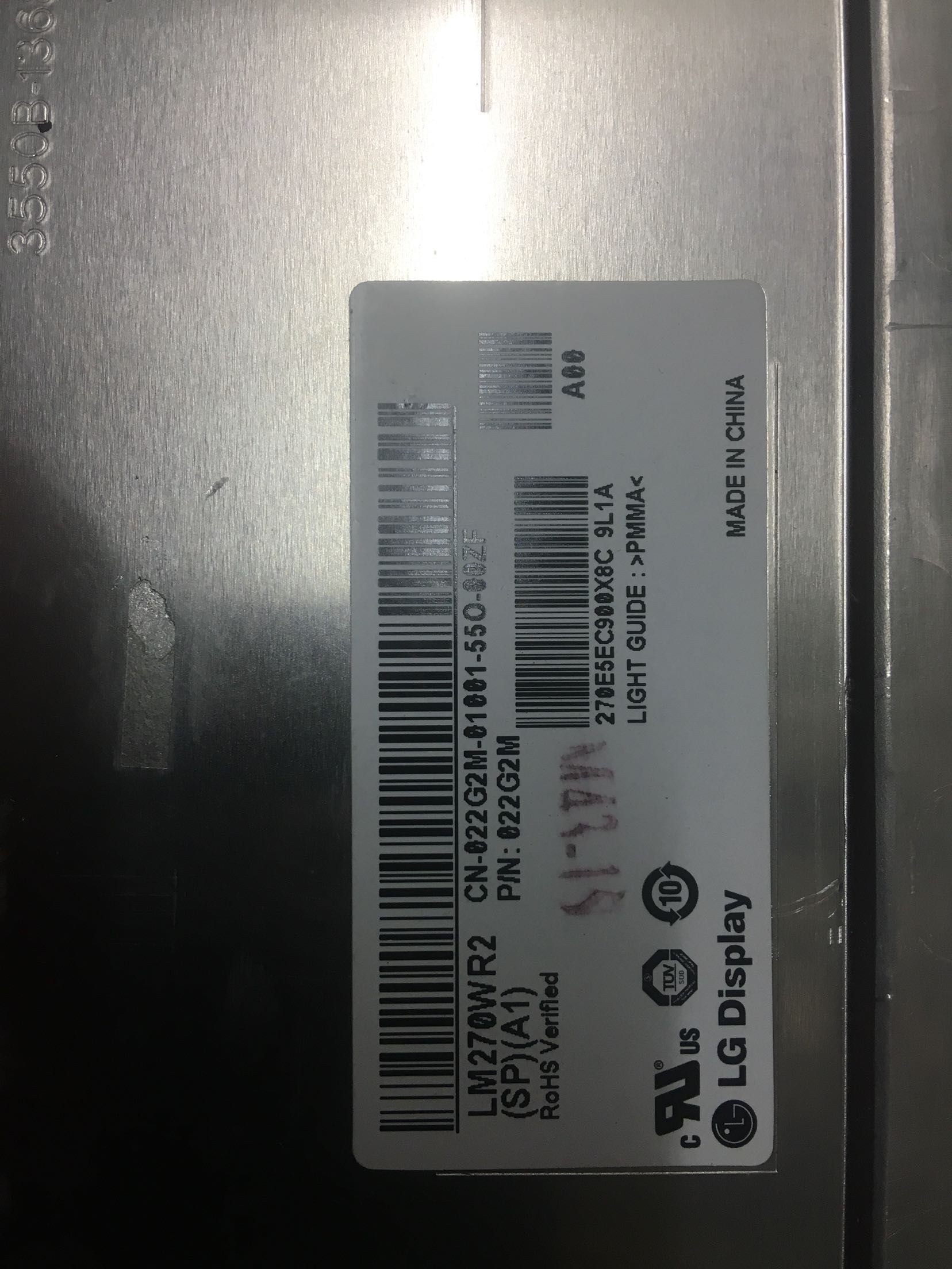 Original LM270WR2-SPA1 LG Screen 27.0" 3840*2160 LM270WR2-SPA1 Display