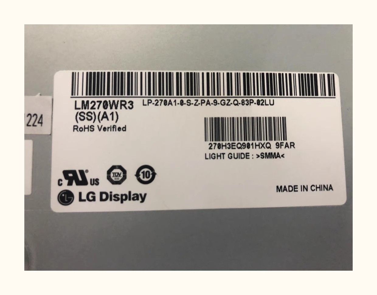 Original LM270WR3-SSA1 LG Screen 27" 3840×2160 LM270WR3-SSA1 Display