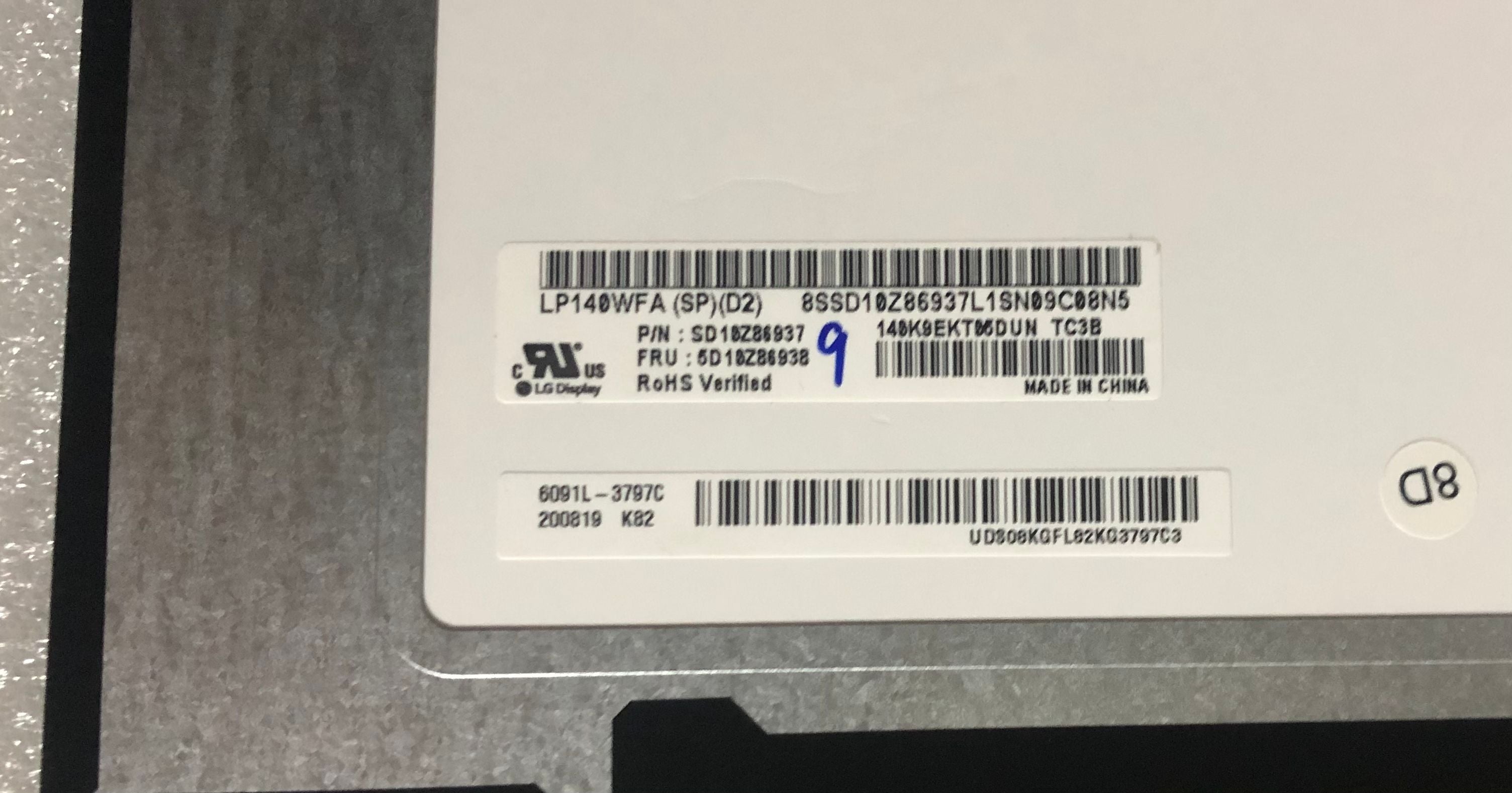 Original LP140WFA-SPD2 LG Screen 14" 1920*1080 LP140WFA-SPD2 Display