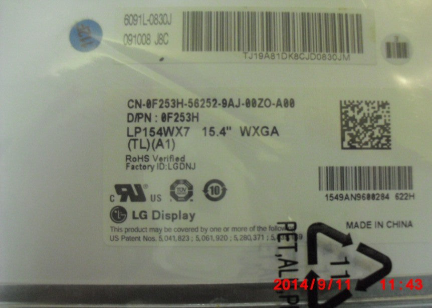 Original LP154WX7-TLA1 LG Screen 15.4" 1280*800 LP154WX7-TLA1 Display