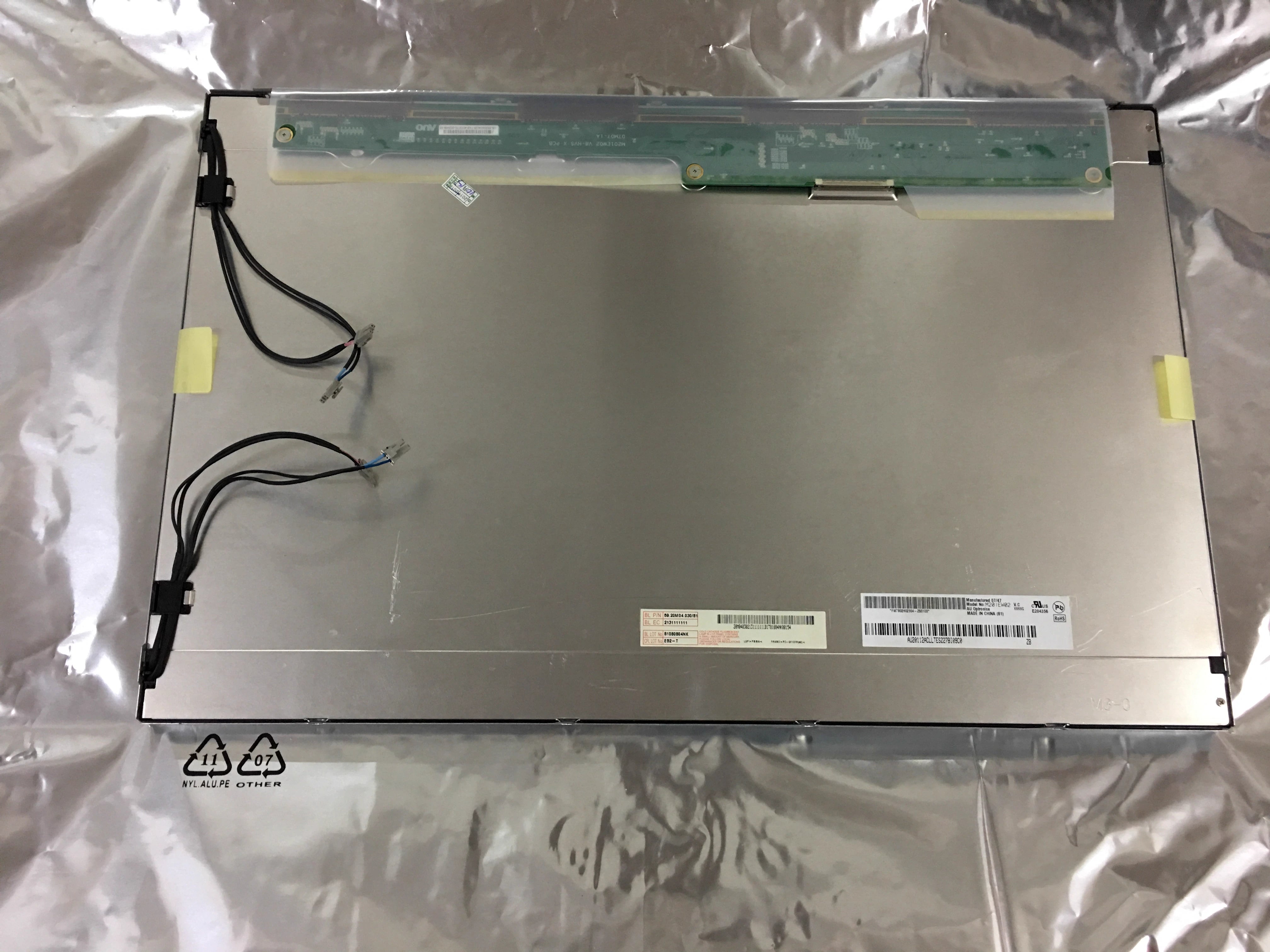 Original M201EW02 V8 AUO Screen 20.1" 1680×1050 M201EW02 V8 Display