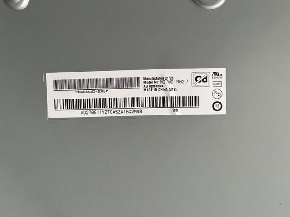 Original AUO 27-Inch M270DTN02.7 LCD Display 2560×1440 Industrial Screen